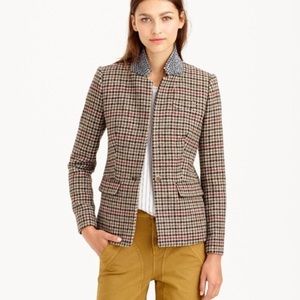 J.Crew Regent Houndstooth Jeweled Collar Blazer